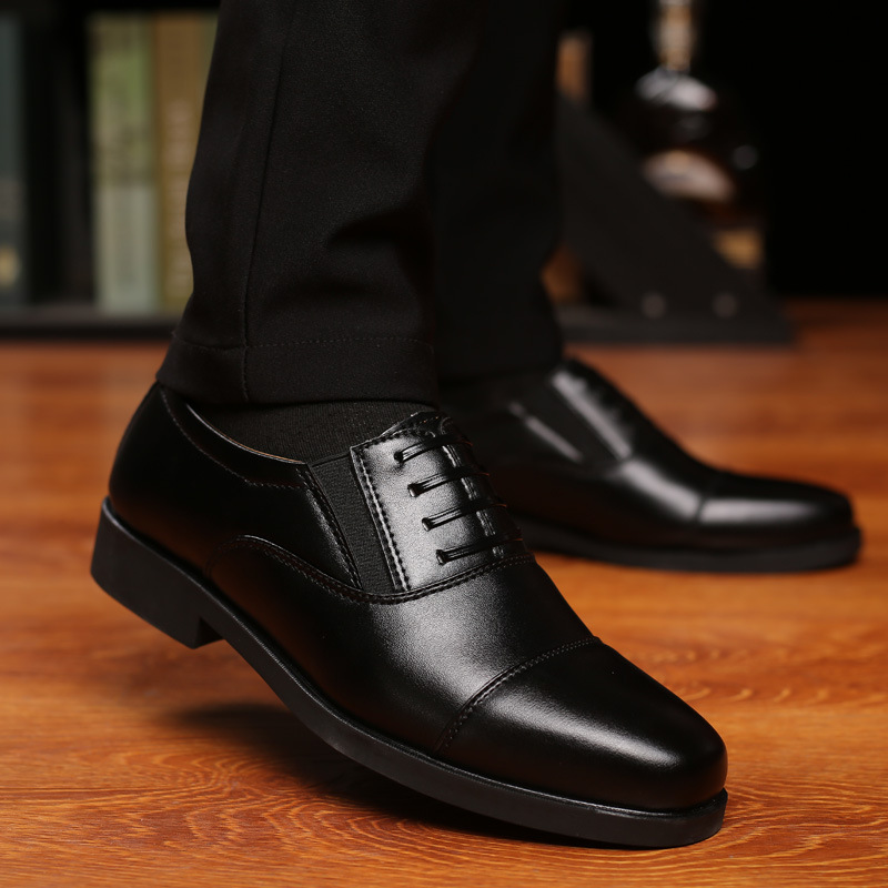 Nuevos zapatos de cuero de los hombres formales zapatos de cuero de tres articulaciones de los hombres slip-on de negocios casual de moda de tres puntas con cordones zapatos de los hombres image 5