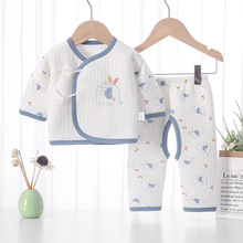 新生嬰兒和尚服套裝系帶A類純棉秋冬款0-6月初生寶寶分體分體裝