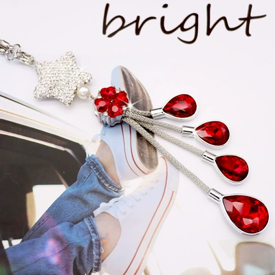 Car hanging, car Crystal Diamond Ball interior - big-red-four-leaf-clover-drop-drill-five-pointed-star