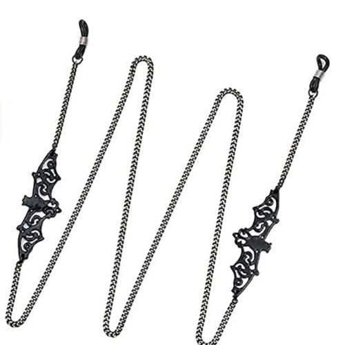 Amazon's new black hollow bat glasses chain ins black pendant glasses hanging chain anti-slip and anti-lost jewelry