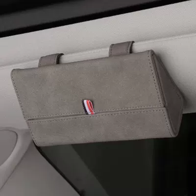Car Storage Supplies, Car Glasses Clip/Bill Clip - grey-glasses-case-flip-fur