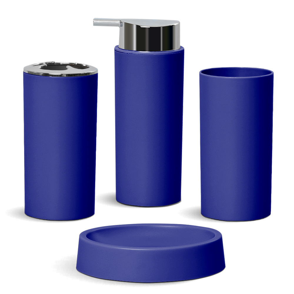 Traje de lavado de baño de color sólido simple taza de lavado de impresión de baño conjunto de cuatro piezas doble lavado casero conjunto de cinco piezas