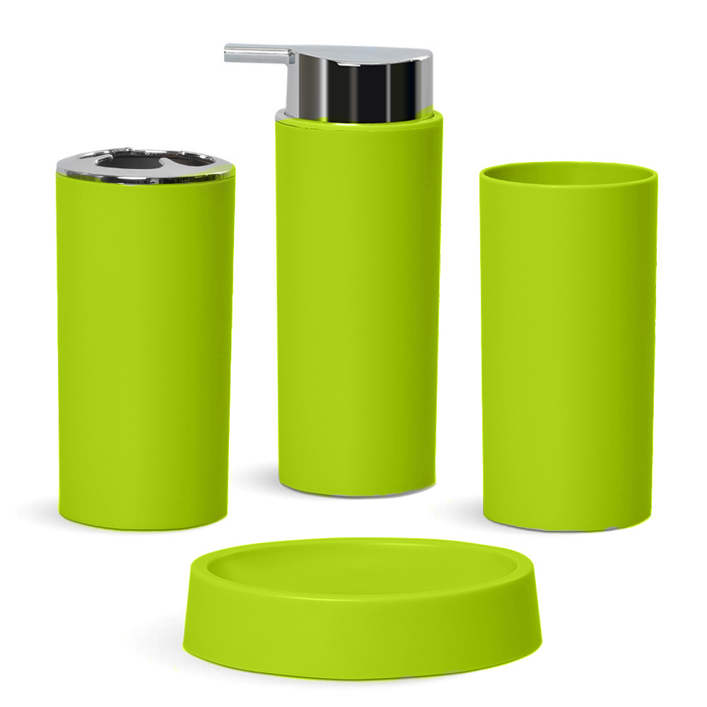 Traje de lavado de baño de color sólido simple taza de lavado de impresión de baño conjunto de cuatro piezas doble lavado casero conjunto de cinco piezas