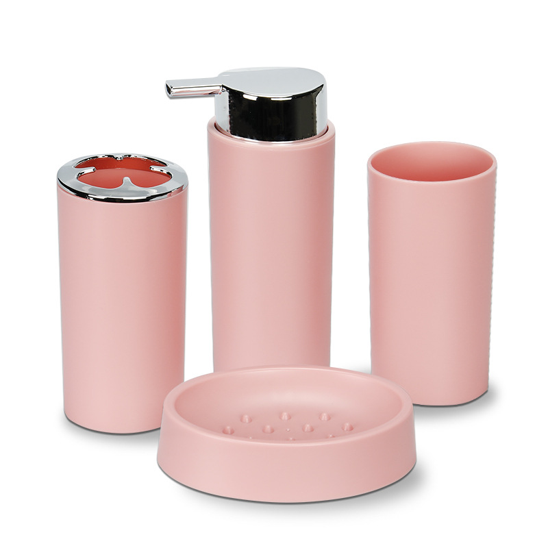 Traje de lavado de baño de color sólido simple taza de lavado de impresión de baño conjunto de cuatro piezas doble lavado casero conjunto de cinco piezas