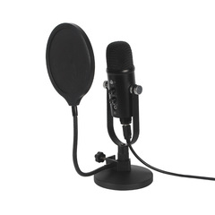 USB condenser microphone set home computer recording game high sampling noise reduction monitoring wired microphone cross-border
