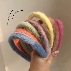 Korean pop-up hairband sweet and versatile faux rabbit hair band autumn winter fluffy headband hair clip plush hair accessory for women