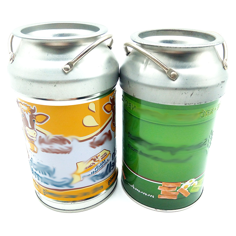 马口铁存钱罐 双耳芝士起司圆形存储包装罐 牛奶糖金属包装礼盒