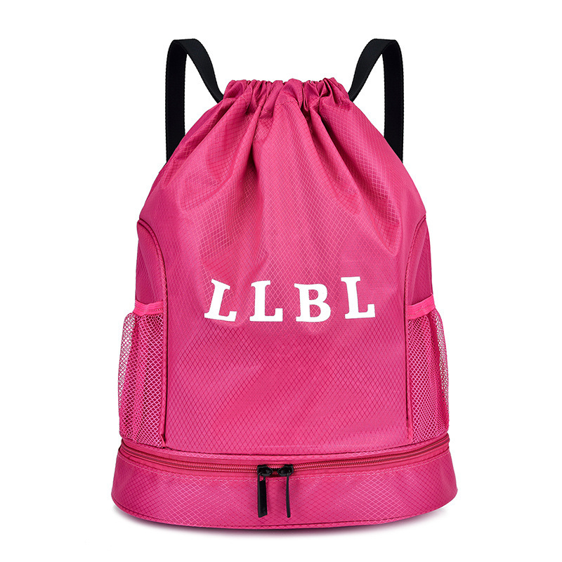 Cordón de nylon mochila simple ligero cordón bolsa de fitness viaje portátil casual nylon cordón bolsa image 12