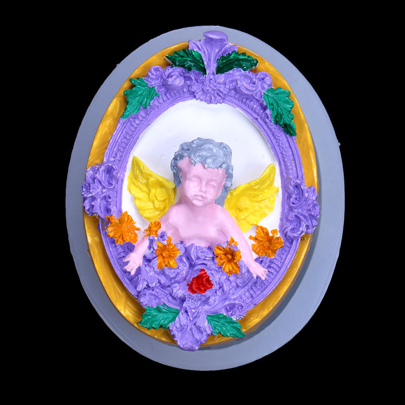 Ángel de la historieta bebé fondant molde silicona DIY chocolate mousse decorativo arcilla epoxi cerámica suave en stock lote
