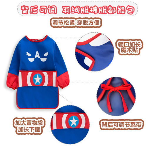 Baby smock, children's autumn and winter eating bibs for men and women, waterproof, anti-dirty, western-style long-sleeved apron, reverse wearing