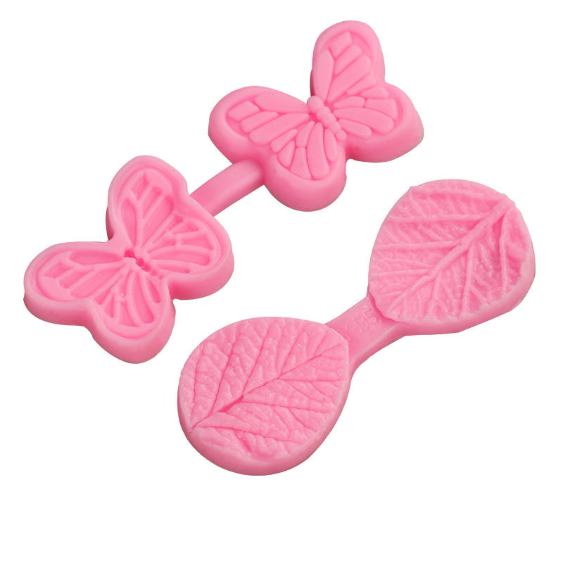 Múltiples molde de doble cara en relieve decoración de la torta fondant molde de silicona DIY textura de la flor Pétalo trébol de cuatro hojas molde de presión