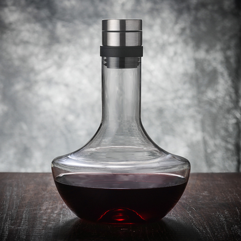 Fuente de la fábrica jarra de vidrio rápida respiración flip jarra sellada vino tinto traje vino conjunto