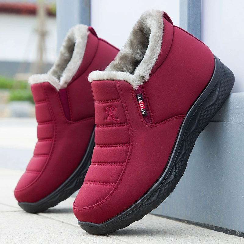 25 новых зимних женских тканевых туфель в стиле старого Пекина, хлопковые туфли с дополнительным флисом и утолщенные, нескользящие повседневные хлопковые ботинки для мужчин и женщин.