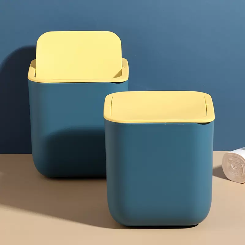 塑料桌面垃圾桶带盖 迷你摇盖式家居小垃圾桶 创意杂物垃圾筒纸篓