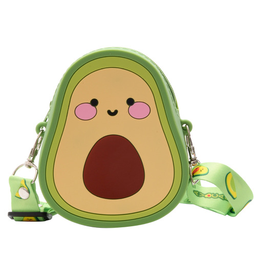 Silicone Coin Mini Bag Cute Avocado Children's Crossbody Bag  New Baby Girls Shoulder Bag