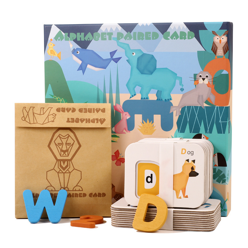 Rompecabezas de madera transfronterizos para niños de 1 a 6 años, para niñas y niños, tarjetas del alfabeto inglés para el desarrollo educativo e intelectual.