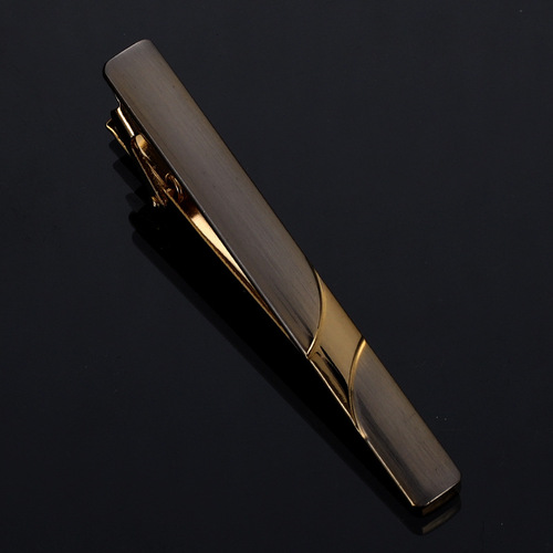 Men's simple silver narrow tie clips 28 personalized two-color gold tie clips Gold and silver electroplated tie clips