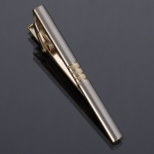 Men's simple silver narrow tie clips 28 personalized two-color gold tie clips Gold and silver electroplated tie clips