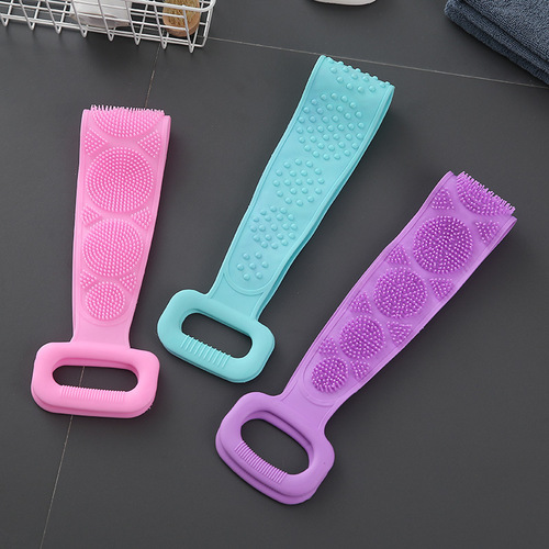 Silicone bath towel for men and women, strong back rub, plaster strip, back exfoliation, shower and bath brush