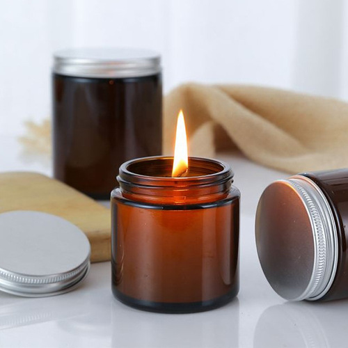 Manufacturer supplies brown cans with aluminum lids, candle cups, candlesticks, scented candle containers, brown cups, brown simple glass jars