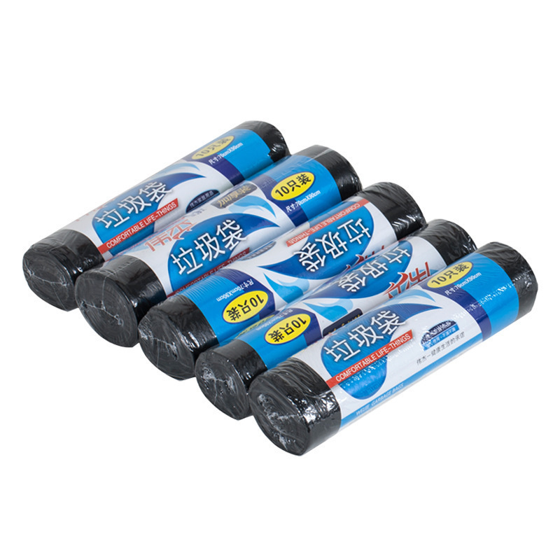 Hotel property sanitation household large number flat black thick new plastic garbage bag Outdoor