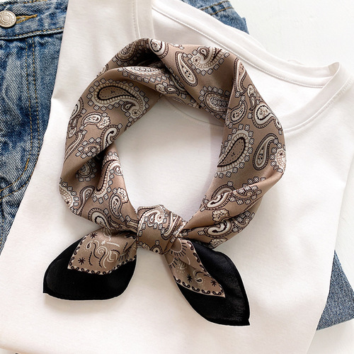 Korean new cashew silk women's autumn and winter warm scarf fashionable multi-functional small scarf mulberry silk scarf