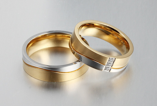 New Korean Style Jewelry Titanium Steel Couple's Ring Zirconia Ring Couple's Matching Rings Accessory Wholesale CR-053