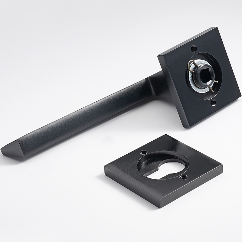Luz al por mayor de lujo dividida interior Hogar Universal Negro gris dormitorio mudo manija interior cerradura de la puerta de madera