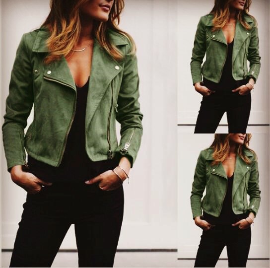 wish Amazon AliExpress autumn and winter New popular European and American solid color women's lapel oblique zipper short women's coat