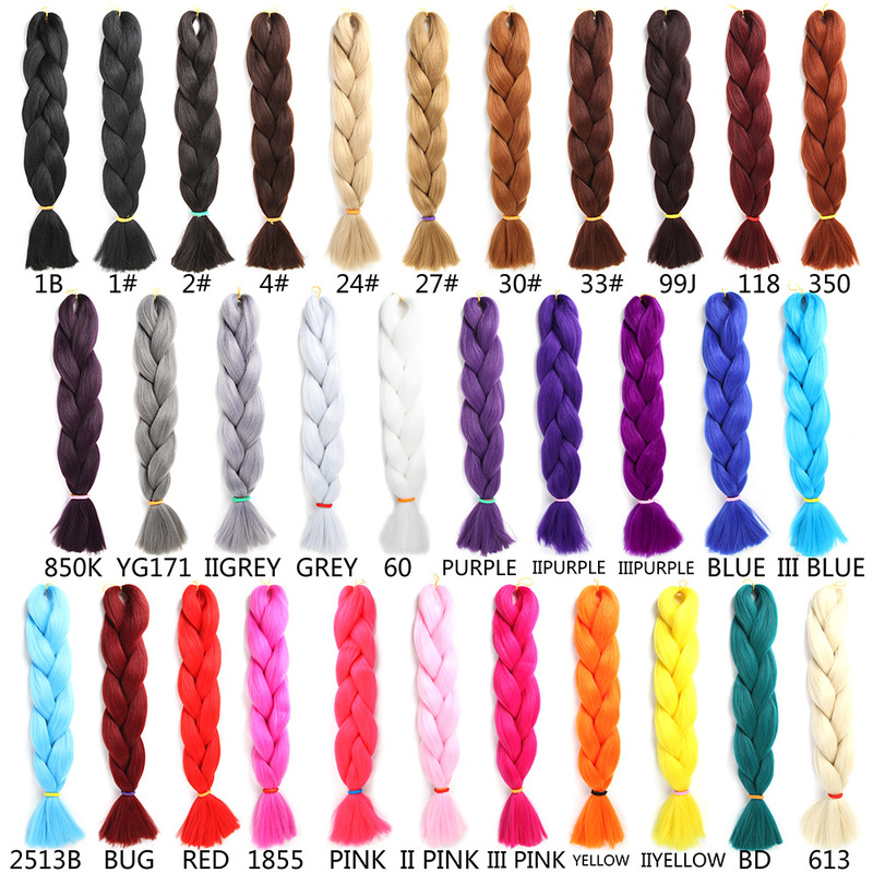 African Wig Braids Single Color Chemical Fiber Big Braids Jumbo Braid Hair High Temperature Jacques Silk Dreadlocks Chemical Fiber