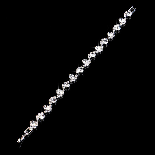 Cross-border new products simple diamond three-piece set necklace earrings bracelet bridal wedding accessories 5667