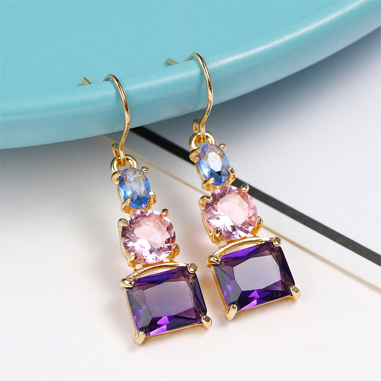 fashionable earrings with amethyst