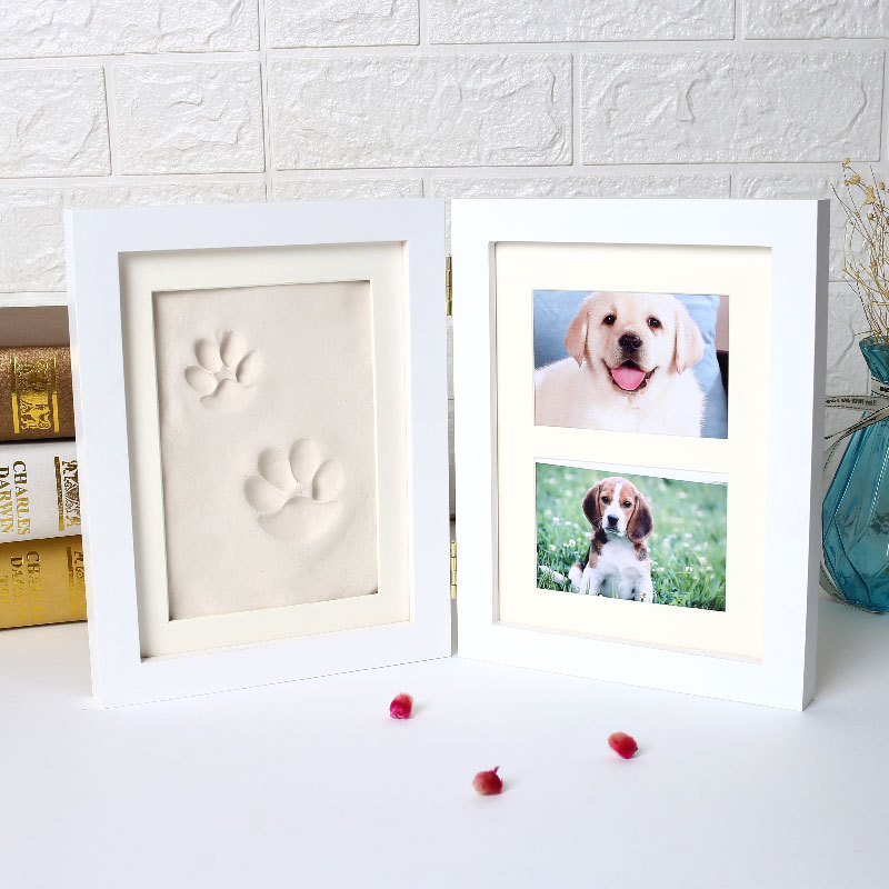 Pet Memorial Paw Print Keepsake Dog Paw Print Cat Print Display Stand Solid Wood Photo Frame Manufacturer Wholesale 2026 New Model