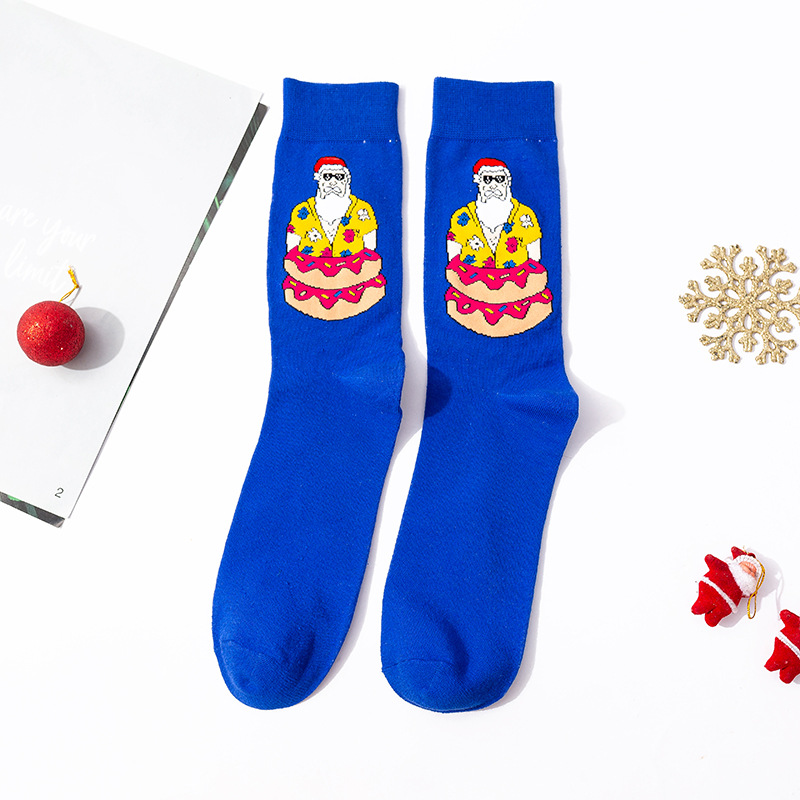 Calcetines de Navidad divertidos Santa Claus personalidad alta-top calcetines de los hombres de moda calcetines de Halloween