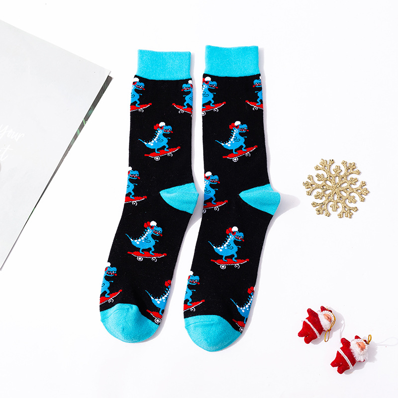 Calcetines de Navidad divertidos Santa Claus personalidad alta-top calcetines de los hombres de moda calcetines de Halloween