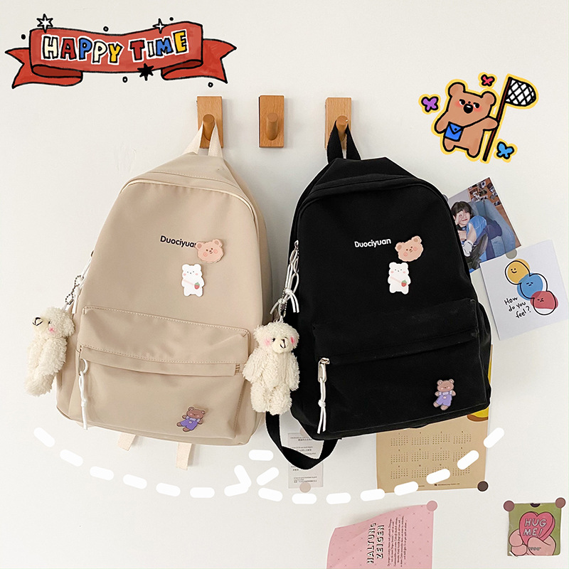 Estilo coreano ulzzang simple todo-fósforo estudiante de secundaria lindo mochila japonesa vintage fresco suave chica bolsa