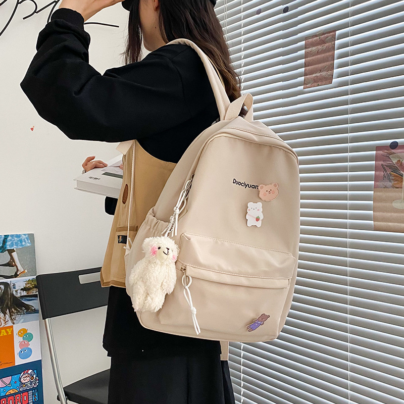 Estilo coreano ulzzang simple todo-fósforo estudiante de secundaria lindo mochila japonesa vintage fresco suave chica bolsa