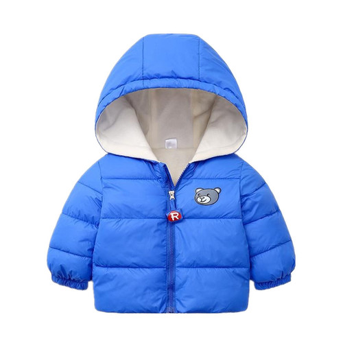  new children's clothing children's down cotton coat plus velvet thickening cartoon baby hooded coat boys and girls winter clothing