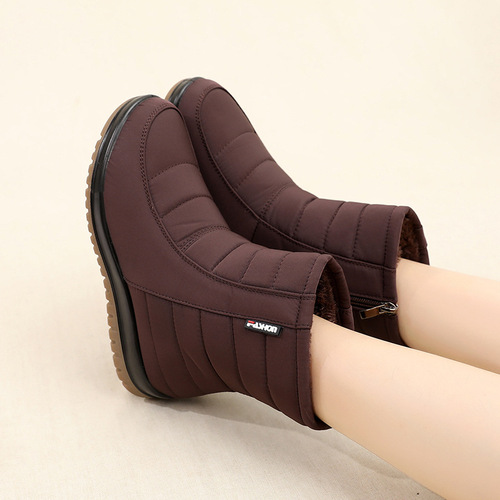 Snow boots for women  new style plus velvet, thickened, non-slip, warm and waterproof, middle-aged and elderly cotton shoes, mother's boots, women's short boots