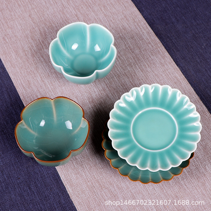 龙泉御茗青瓷陶瓷杯梅花杯单杯可功夫茶具单杯小茶碗手工家用