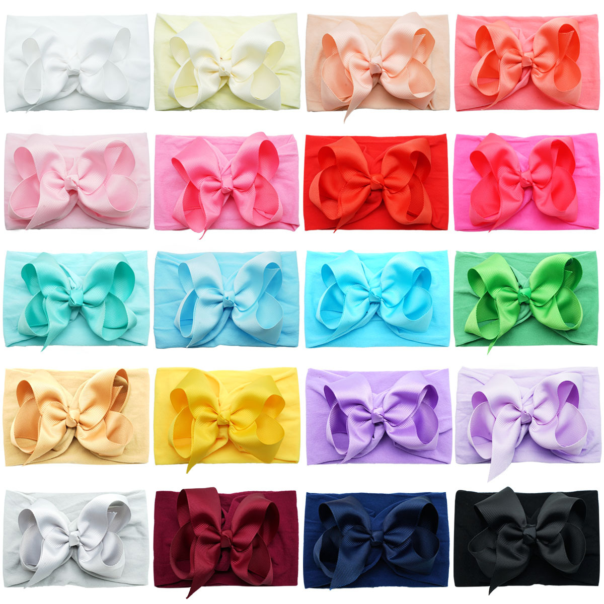 Europa y América de 4 pulgadas arco pelo banda bebé nylon diadema hilo banda burbuja flor bebé diadema 2265