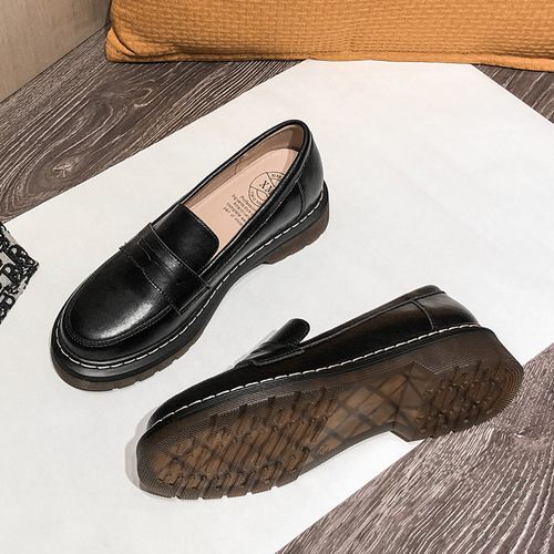 British style basic jk uniform small leather shoes soft girl shoes casual loafers plus velvet single shoes 41-43 large size shoes