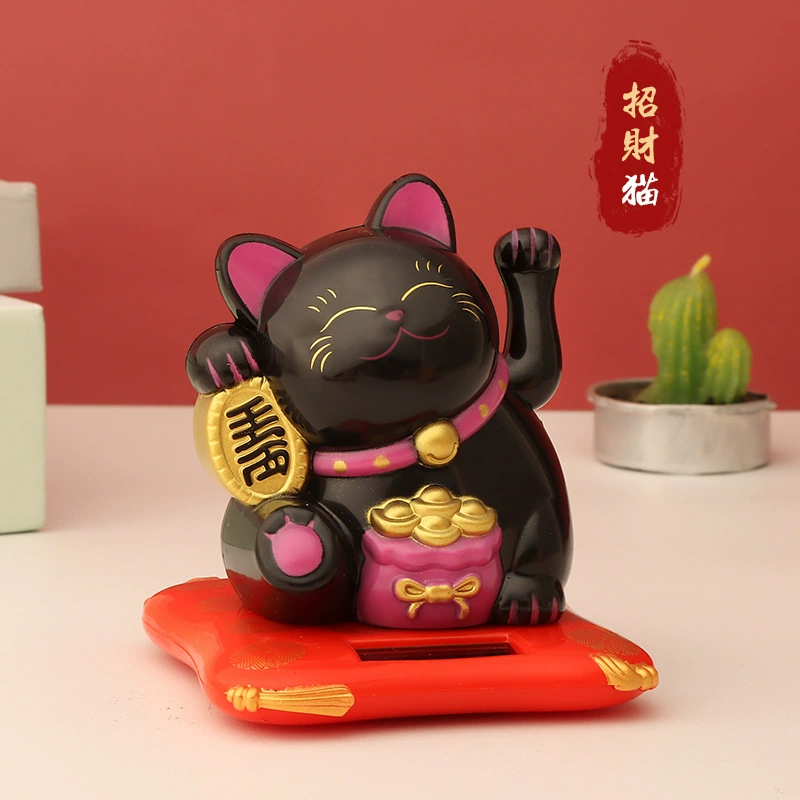Солнечный машущий счастливый кот-манэки фигурка, 2,5 дюйма, PVC коробка, украшение Манэки Неко