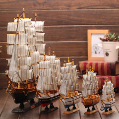 Creative wooden sailing ship model birthday gift home accessories Mediterranean ornaments handicrafts boat smooth sailing