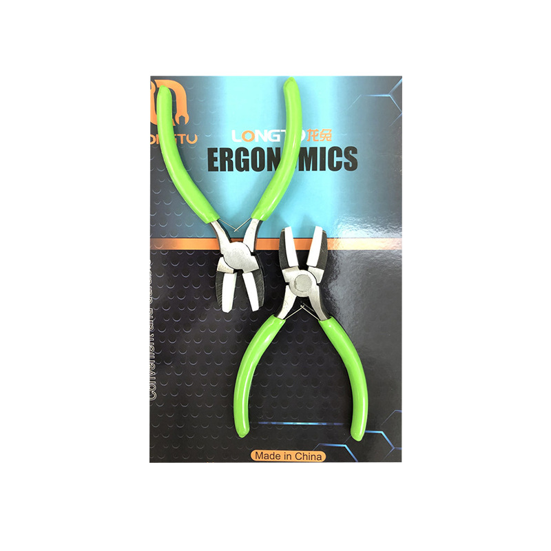 Abrazadera de alambre gafas Alicates de cabeza de plástico mini Alicates de joyería DIY joyería inoxidable enderezamiento alicates de posicionamiento de cabeza plana