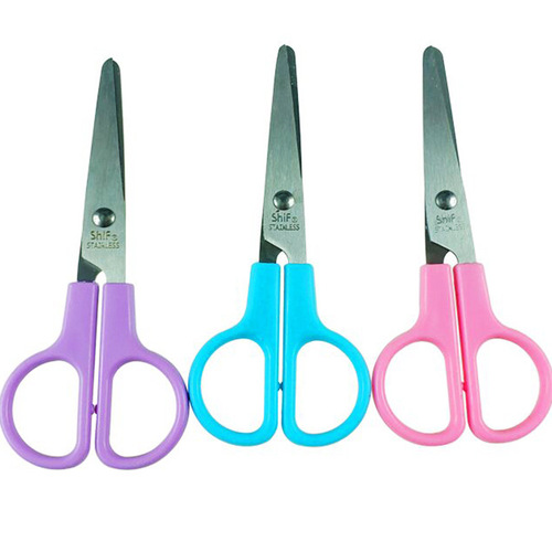 Children's student scissors kindergarten handmade paper-cut metal labor-saving plastic full edge handmade DIY scissors