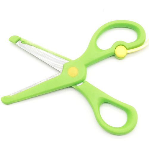 Children's student scissors kindergarten handmade paper-cut metal labor-saving plastic full edge handmade DIY scissors