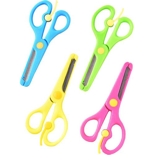 Children's student scissors kindergarten handmade paper-cut metal labor-saving plastic full edge handmade DIY scissors