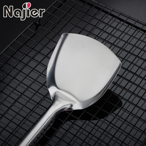 Stainless steel spatula, household cooking spatula, high temperature resistant frying spoon, cooking kitchen utensils, long handle spatula, spatula, can be added with logo