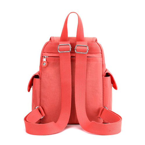 Candy color women's backpack, versatile outdoor shopping bag, large capacity student school bag, lightweight waterproof nylon bag